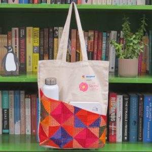 Phulkari Patch Cotton Canvas Tote Bag – Sacred Festival 2026
