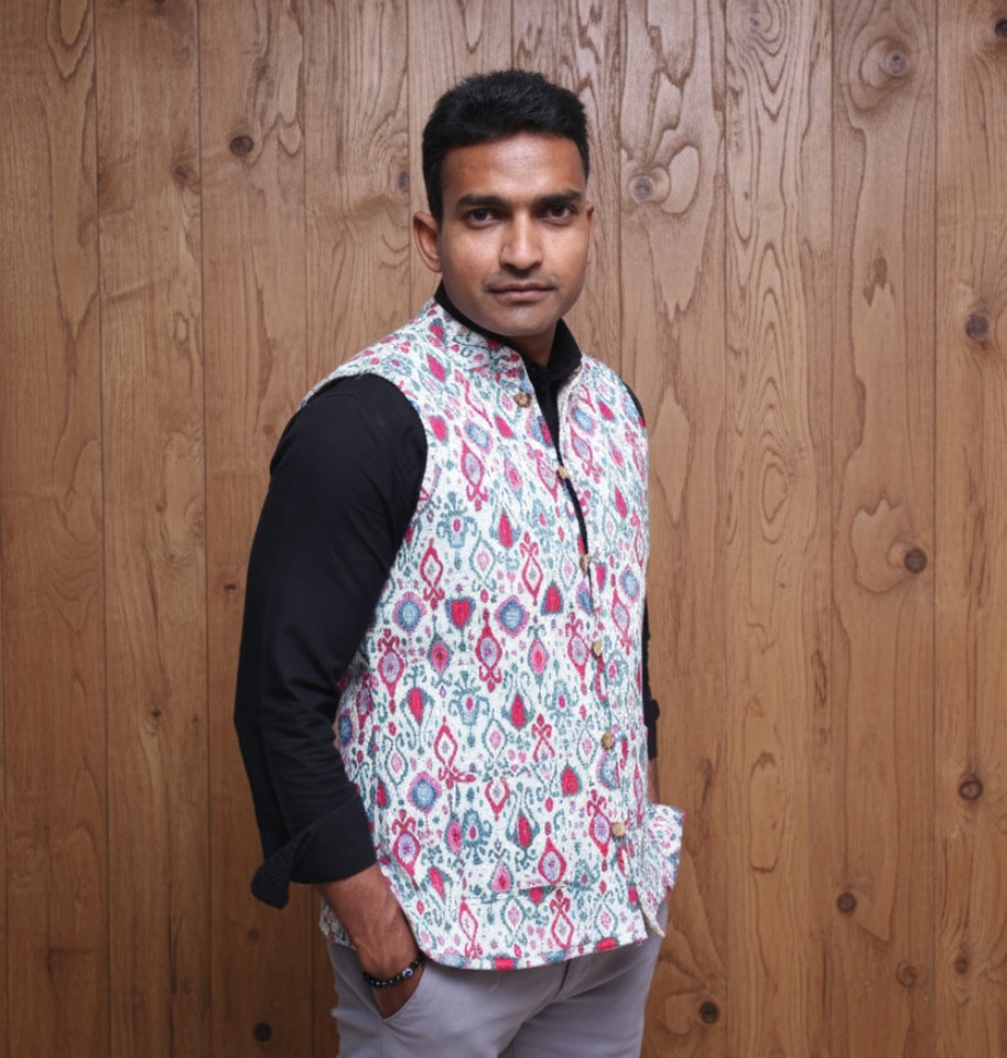Silk & Cotton Reversible Quilted Jacket - Image 3